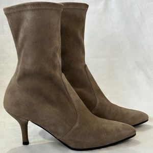 Stuart Weitzman Suede Stretch Sock Boot